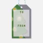 Graphical Green Christmas Tree beliebiger Text Geschenkanhänger (Rückseite)