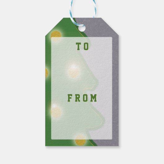 Graphical Green Christmas Tree beliebiger Text Geschenkanhänger (Rückseite)