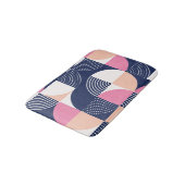 Graphische Kreise Vintag Nahtloses Muster Badematte (Schrägansicht)