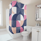 Graphische Kreise Vintag Nahtloses Muster Duschvorhang (Beispiel)