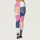 Graphische Kreise Vintag Nahtloses Muster Leggings (Rückseite)