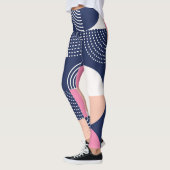 Graphische Kreise Vintag Nahtloses Muster Leggings (Links)