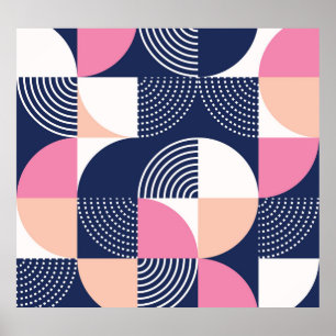 Graphische Kreise Vintag Nahtloses Muster Poster