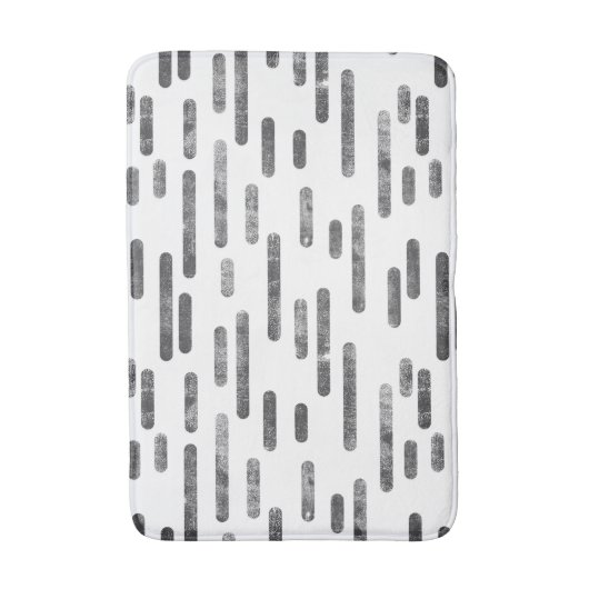 Graphit auf weißem, unbedachtem, abgerundetem Lini Badematte (Vorderseite Vertikal)