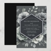 Graphit geätzte Flora-Hochzeit Einladung (Vorne/Hinten)