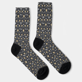 Graphit-Geometrie-Luxus-Krawatte Socken