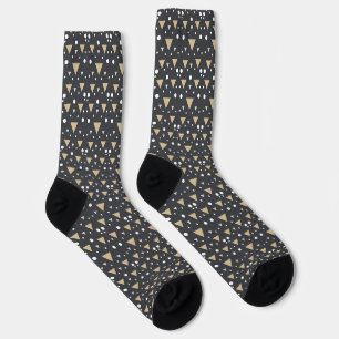 Graphit-Geometrie-Luxus-Krawatte Socken