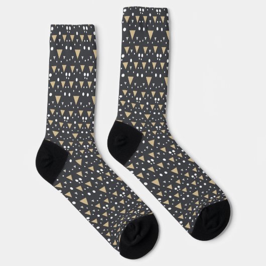 Graphit-Geometrie-Luxus-Krawatte Socken (Rechts)