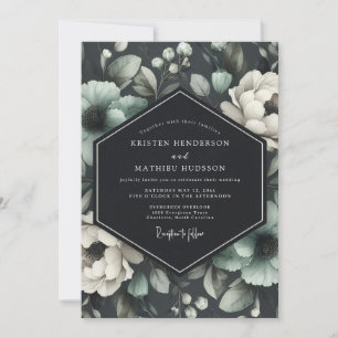Graphit Viridian Flora Hochzeit Einladung