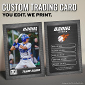 Graphite Baseball Trading Card, Baseball Player Telefonnummerkarte