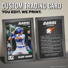 Graphite Baseball Trading Card, Baseball Player Telefonnummerkarte