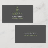 Graphite Gray Massage Therapie Masseuse Wellness-C Visitenkarte (Vorne/Hinten)