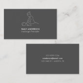 Graphite Gray Massage Therapie Masseuse Wellness-C Visitenkarte (Vorne/Hinten)