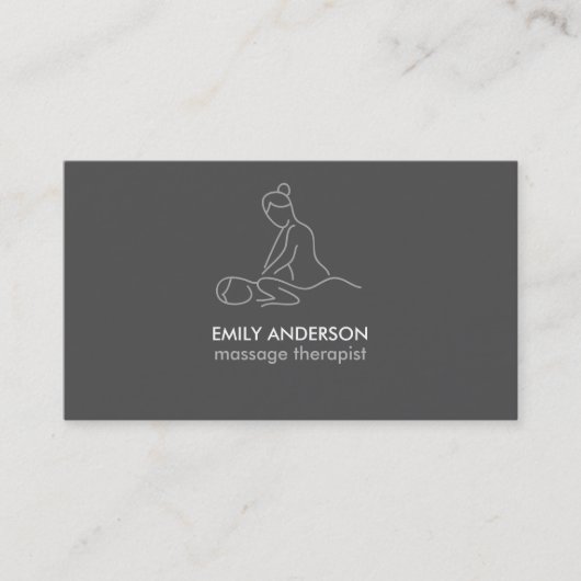 Graphite Gray Massage Therapie Masseuse Wellness-C Visitenkarte (Vorderseite)