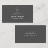 Graphite Gray Massage Therapie Masseuse Wellness-C Visitenkarte (Vorne/Hinten)
