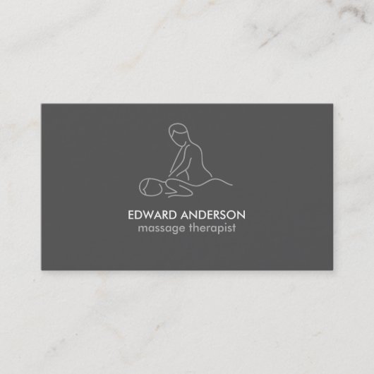 Graphite Gray Massage Therapie Masseuse Wellness-C Visitenkarte (Vorderseite)