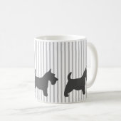Graphite Terrier auf grauen Streifen Kaffeetasse (VorderseiteRechts)