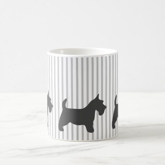 Graphite Terrier auf grauen Streifen Kaffeetasse (Mittel)
