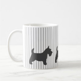 Graphite Terrier auf grauen Streifen Kaffeetasse