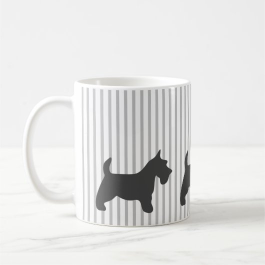 Graphite Terrier auf grauen Streifen Kaffeetasse (Links)