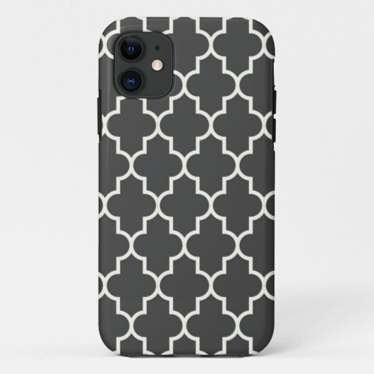 Graphitgrau Quatrefoil Case-Mate iPhone Hülle (Rückseite)