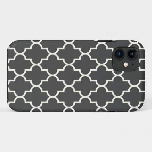 Graphitgrau Quatrefoil Case-Mate iPhone Hülle (Rückseite (Horizontal))