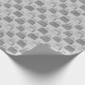Graphitgraue Krokohandtasche Modedesign Geschenkpapier (Ecke)