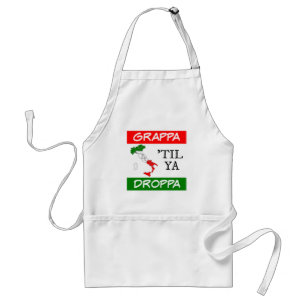 Grappa Til Ya Droppa Italien Flagge Karte Schürze