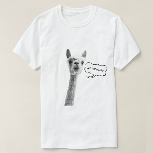 Grappig tshirt met lama en de tekst noproblama (Design vorne)