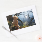 Grappige beer die ondeugend plast. rechteckiger aufkleber (Umschlag)