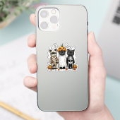 Grappige drie Halloween katten Aufkleber (Telefon)