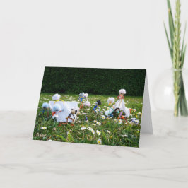 Grappige Fubby poppetjes die kamperen. Dankeskarte