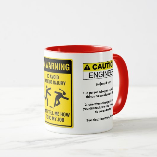 Grappige mok voor een Engineer Tasse (VorderseiteRechts)