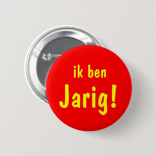Grappige Verjaardag Button (Vorne & Hinten)
