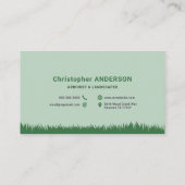 Gras, Baum-Silhouette - Arborist & Landscaper Visitenkarte (Rückseite)