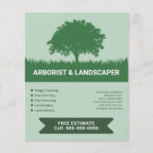 Gras, Baum-Silhouette - Baumpfleger & Landschaftsg Flyer (Vorne)