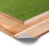 Gras, Blätter und Meerblick aus einem Fenster Poster (Ecke)