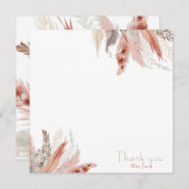 Gras-Dankkarten für Boho Pampas (Vorne/Hinten)