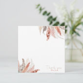 Gras-Dankkarten für Boho Pampas (Stehend Vorderseite)