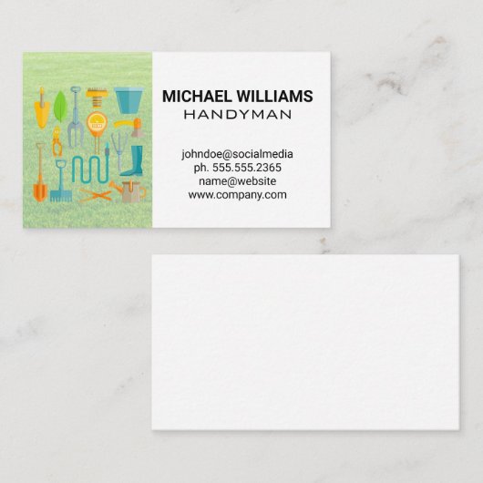Gras für Gartengeräte Visitenkarte (Vorne/Hinten)