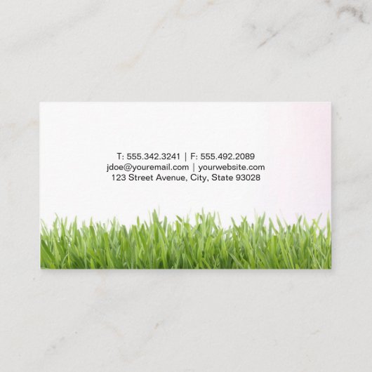 Gras | Gartenarbeit, Landschaftsgestaltung | Cedar Visitenkarte (Rückseite)