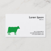 Gras-Grün-Kuh-Symbol - Weiß Visitenkarte (Rückseite)