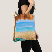 Gras-Hütte u. Nichtstuer auf Strand Tasche (Von Nahem)