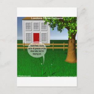 Gras ist auf der anderen Seite grüner Lustig Postkarte