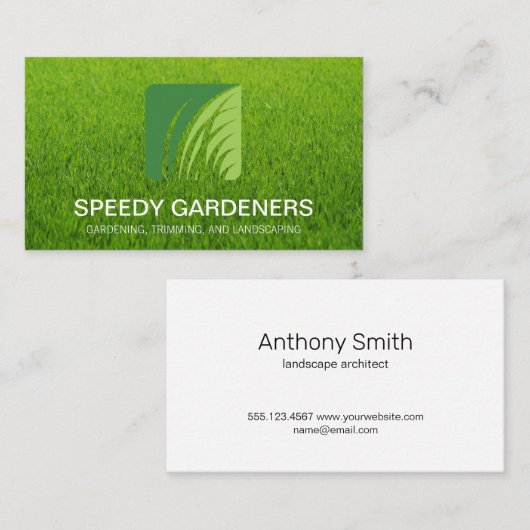 Gras-Logo | Landscaper-Baum-Symbol Visitenkarte (Vorne/Hinten)