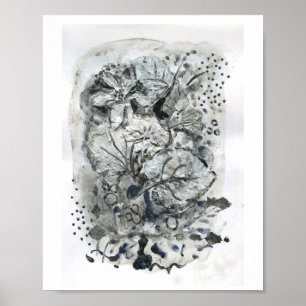 "Gras" - moderne Plakate, Acryl und getrocknete Bl Poster