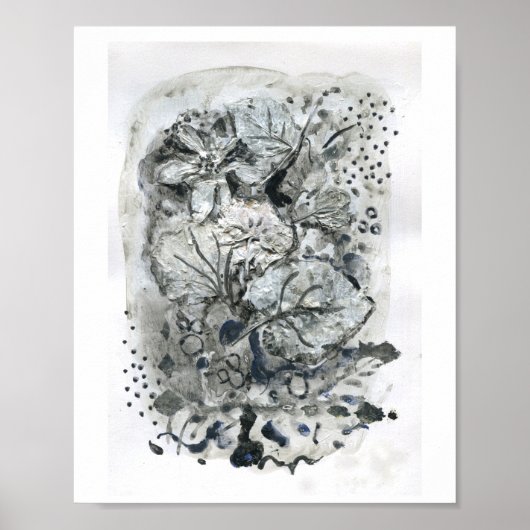 "Gras" - moderne Plakate, Acryl und getrocknete Bl Poster (Vorne)