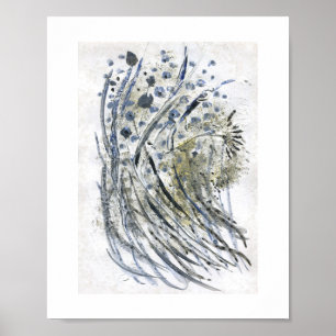 "Gras" - moderne Plakate, Acryl und getrocknete Bl Poster