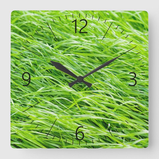 Gras Quadratische Wanduhr (Vorderseite)