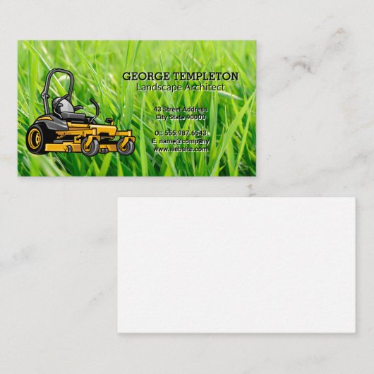 Gras | Rasenmäher | Landflucht Visitenkarte (Vorne/Hinten)